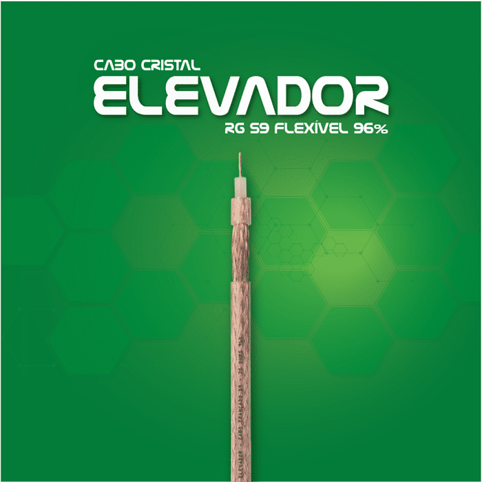 CABO COAXIAL CRISTAL TRANCADO RG59 (F) 75OHM 96% NU CFTV IN RL 100M ELEVADOR