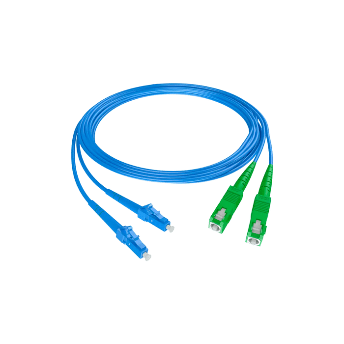 CORDAO OPTICO DUPLEX SINGLE MODE G657A (2,5 LC UPC/SC APC 2MM AZUL) (RI)