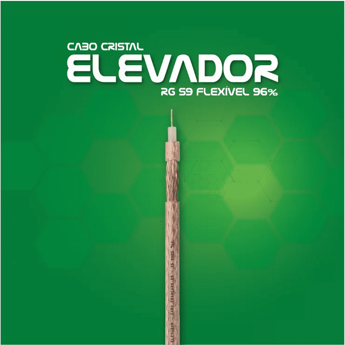 CABO COAXIAL CRISTAL TRANCADO RG59 (F) 75OHM 96% NU CFTV IN BB 300M ELEVADOR