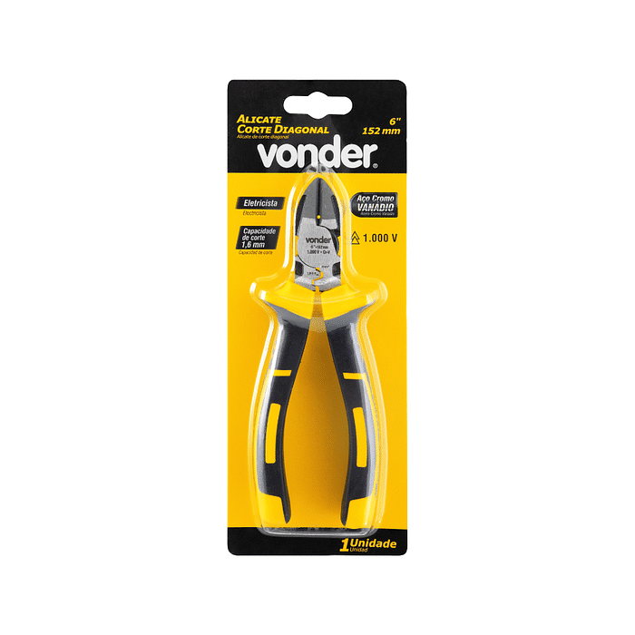 ALICATE CORTE DIAGONAL 6" CRV ELET 1000V VONDER