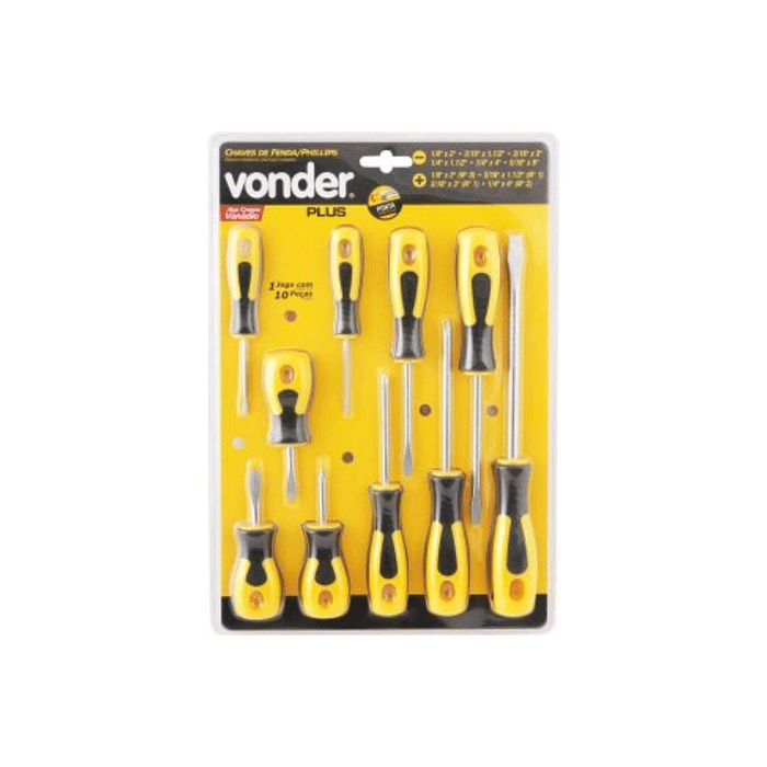 CHAVE FENDA/PHILLIPS JG 10PC CRV VONDER PLUS