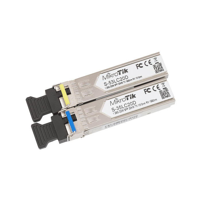 MIKROTIK MODULO GBIC S-3553LC20D - 1,25GB (PAR) - 20KM - 1 FIBRA - CONECTOR LC