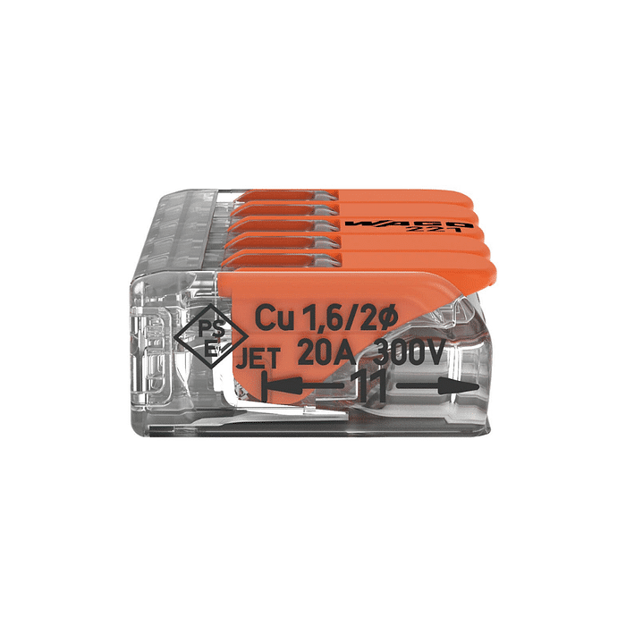 CONECTOR DE EMENDA 5 POLOS 0,14–4,0MM 221-415