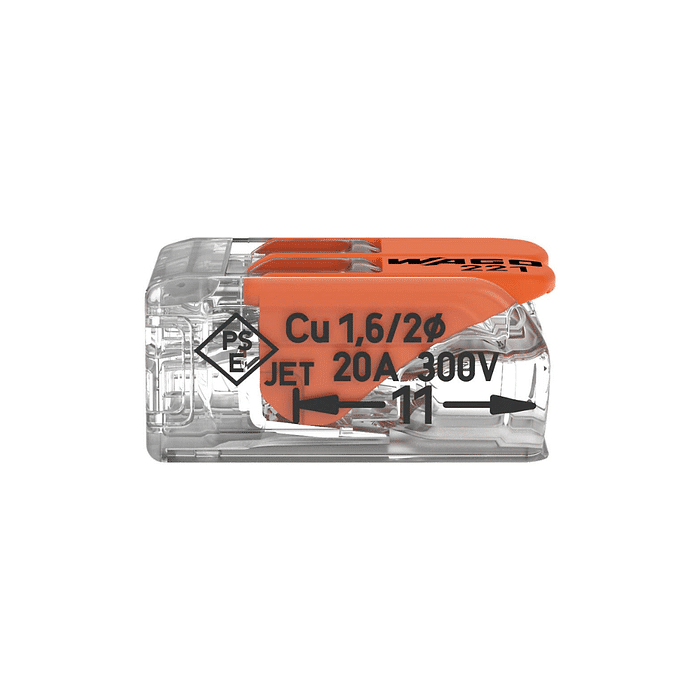 CONECTOR DE EMENDA 2 POLOS 0,14–4,0MM 221-412