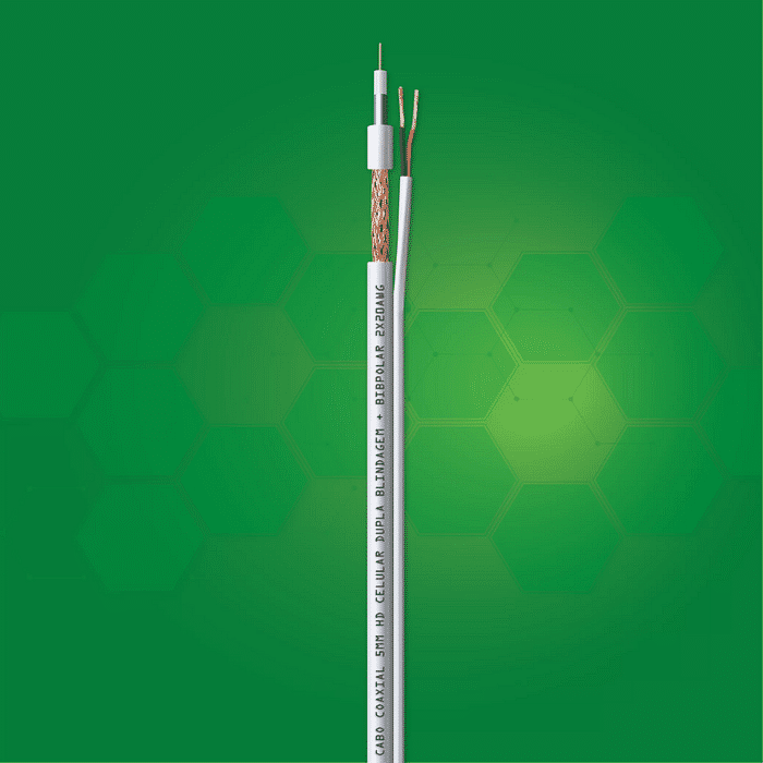 CABO TRANCADO 5MMCEL BIPOLAR HD 75OHM DB NU BC CX 100M 2X20AWG