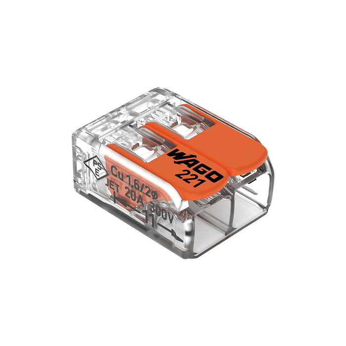 CONECTOR DE EMENDA 2 POLOS 0,14–4,0MM 221-412