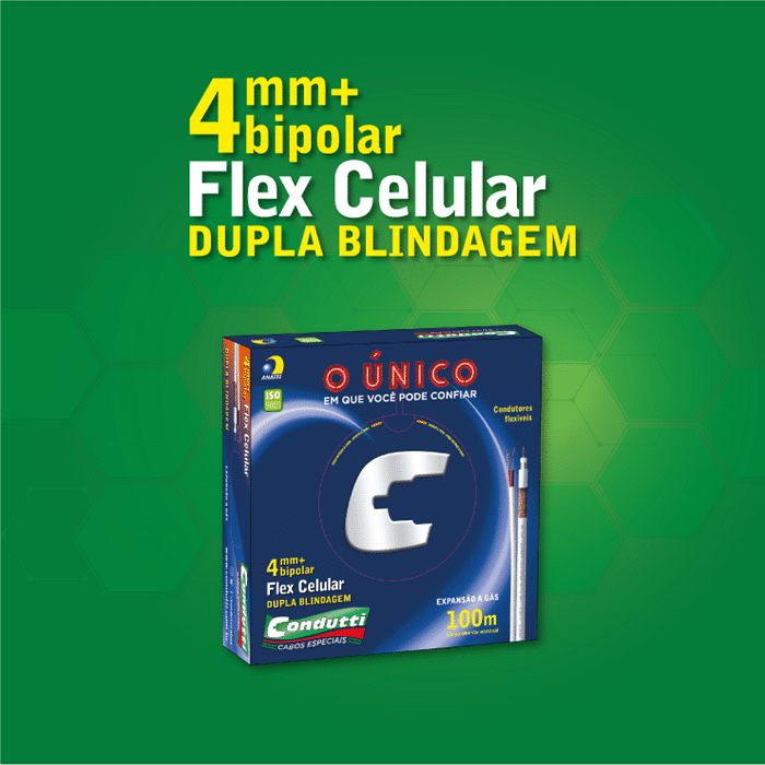 CABO COAXIAL RF 4MM DUPLA BLINDAGEM BIPOLAR CONDUTTI CX 100M
