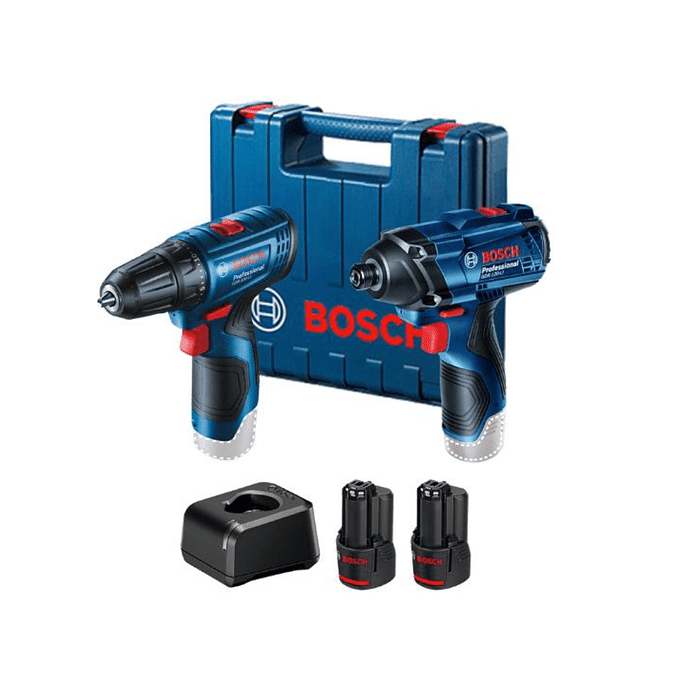COMBO BOSCH PARAFUSADEIRA GSR 120-LI+CHAVE IMPACTO GDR120-LI MALETA +2BAT