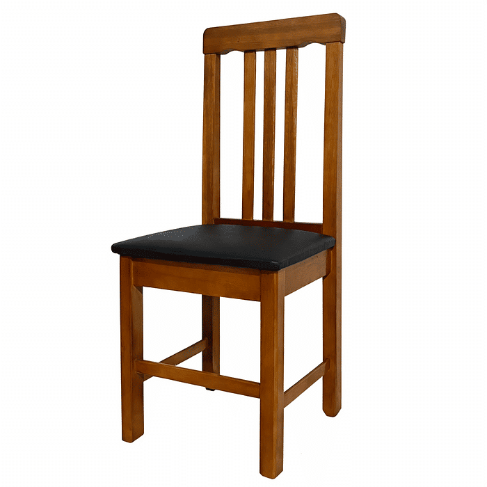 Cadeira Fixa Estofada Colonial Madeira Maciça