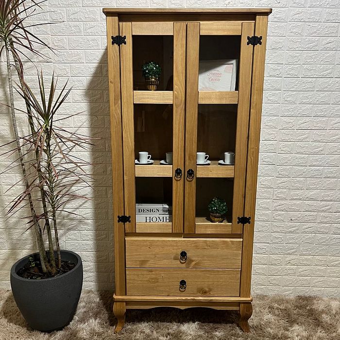 Cristaleira 2 Portas 2 Gavetas