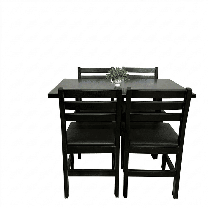 Conjunto Fixo 110x70 Mesa com 4 Cadeiras Estofadas