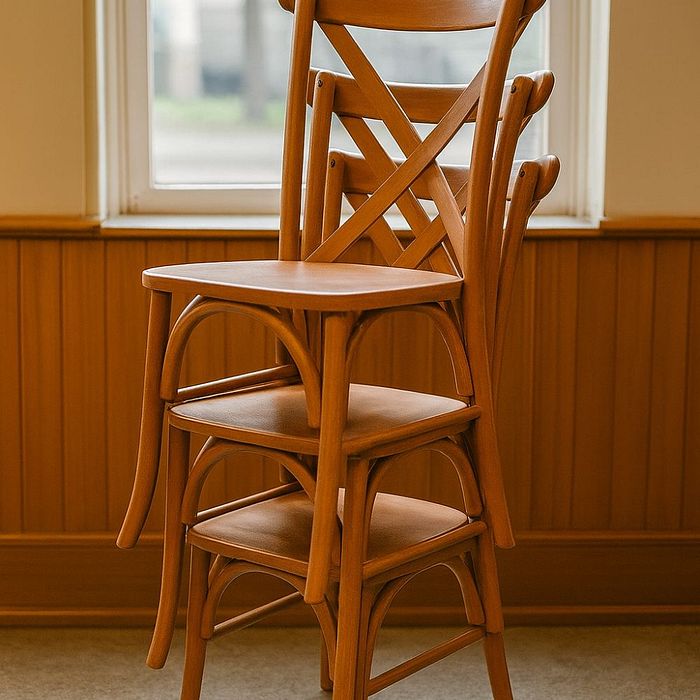 Cadeira X Empilhável Em Madeira maciça