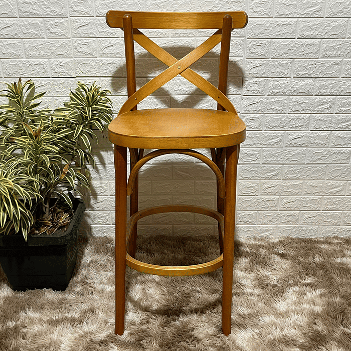 Banqueta X Madeira Maciça Cor Mel