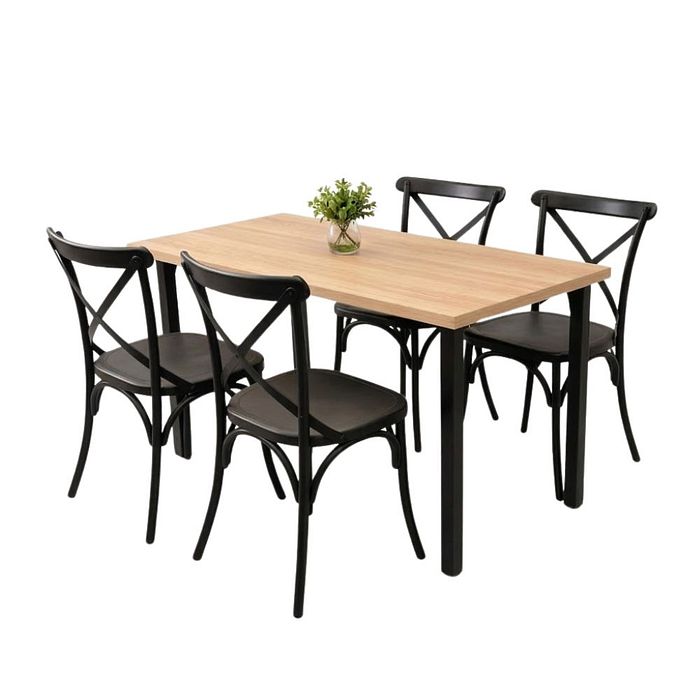 Conjunto Mesa Industrial e 4 cadeiras X