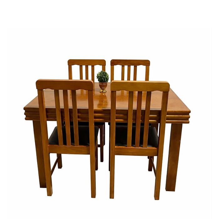 Conjunto Fixo Colonial Mesa 120x80 com 4 Cadeiras