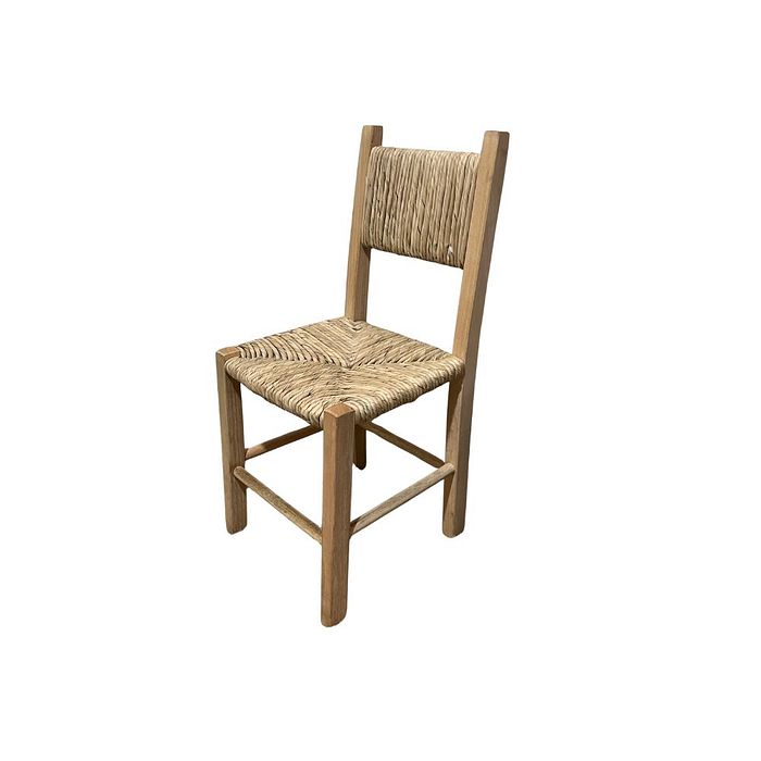 Cadeira de Palha com Assento e Encosto de Palha