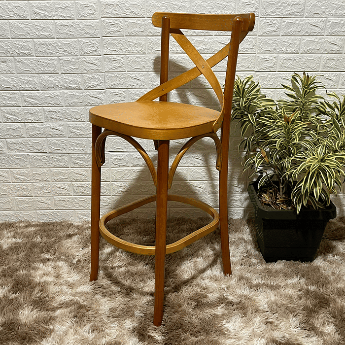 Banqueta X Madeira Maciça Cor Mel