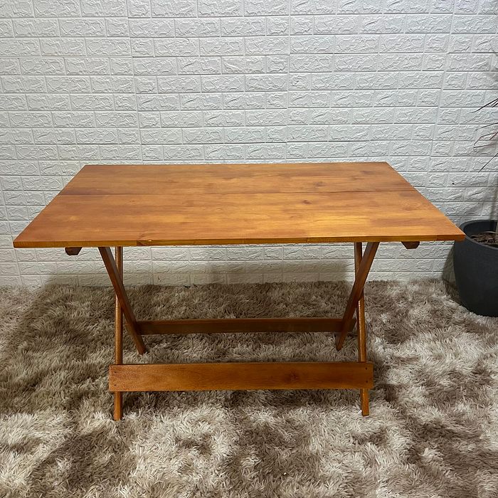 Mesa Dobrável 120x70 Tampo de Madeira Luiz