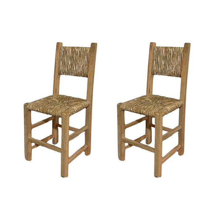 Kit 2 Cadeiras com Assento e Encosto de Palha