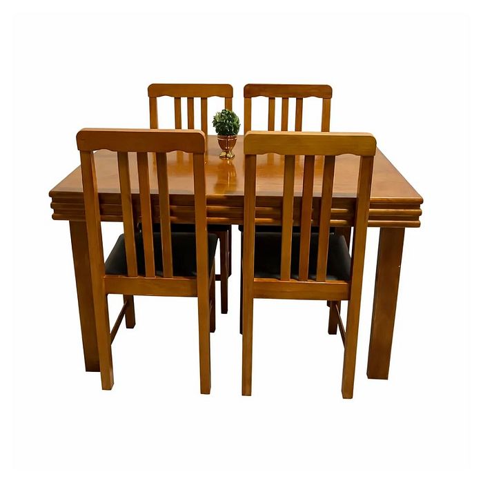Conjunto Fixo Colonial Mesa 120x80 com 4 Cadeiras