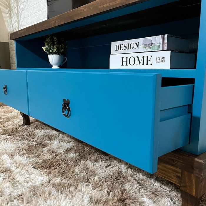 Rack para TV de Madeira Com 2 Gavetas -  STEAM