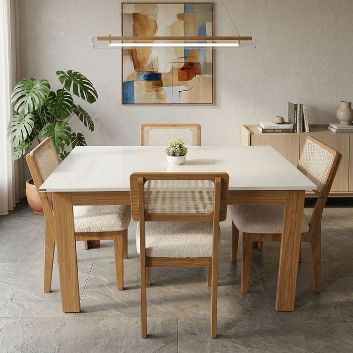 Mesa de Jantar 4 Lugares em Madeira 140x90