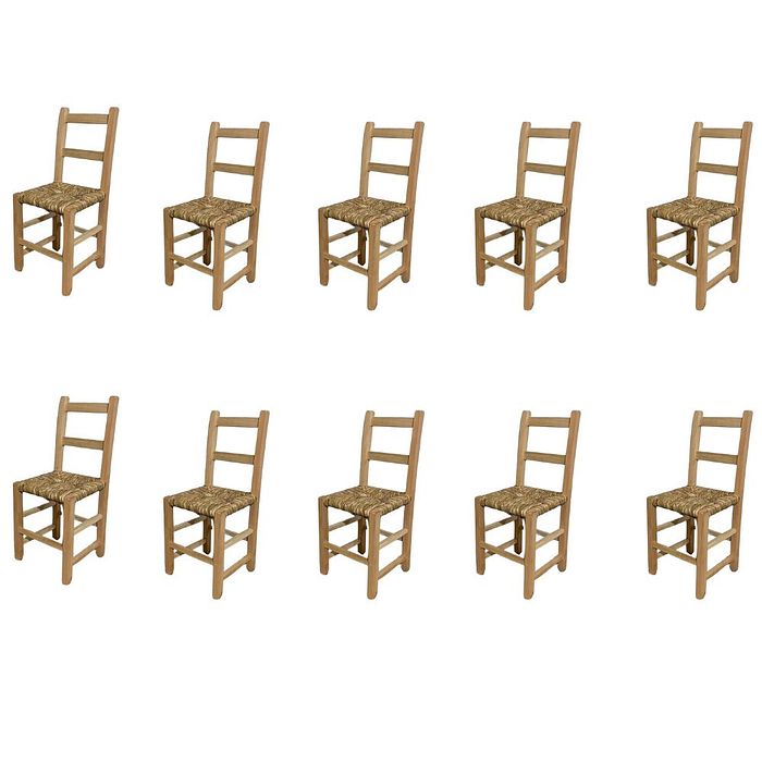 Kit 10 Cadeiras de Palha