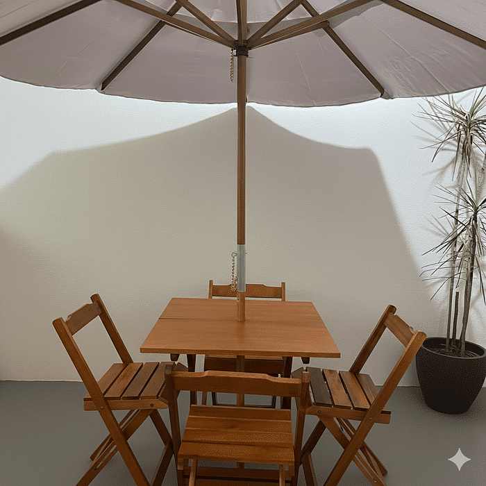 Conjunto Dobrável 70x70 Com Ombrelone