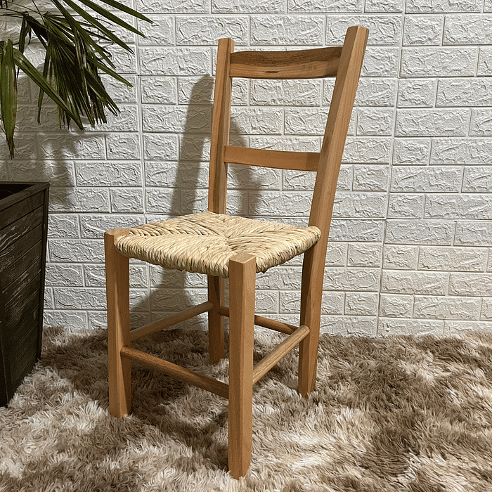 Kit 2 Cadeira de Palha Colonial Madeira Maciça Selada