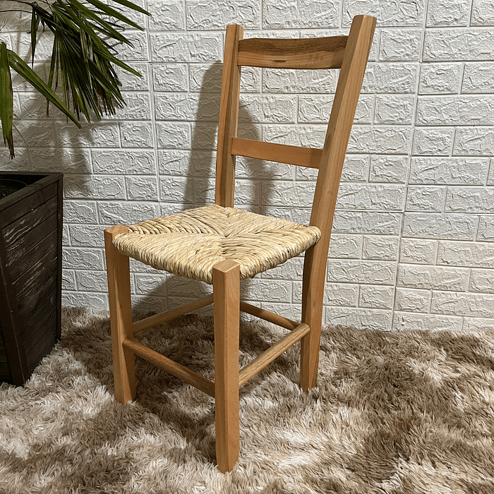 Cadeira de Palha Colonial Madeira Maciça Celada