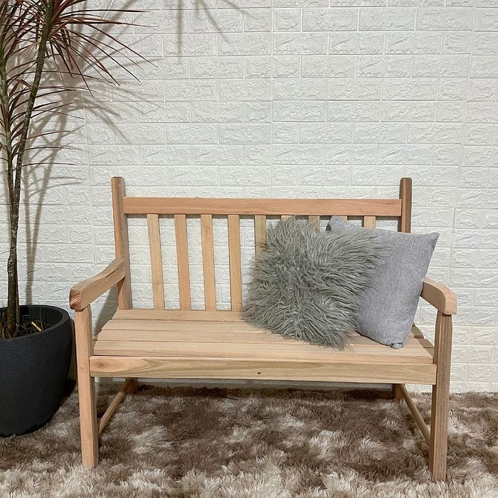 Banco de Jardim Namoradeira de Madeira 2 Lugares - Sem Pintura