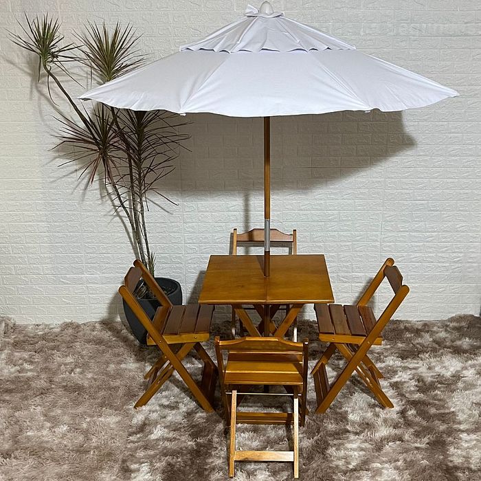 Conjunto Dobrável 70x70 Com Ombrelone Paraná