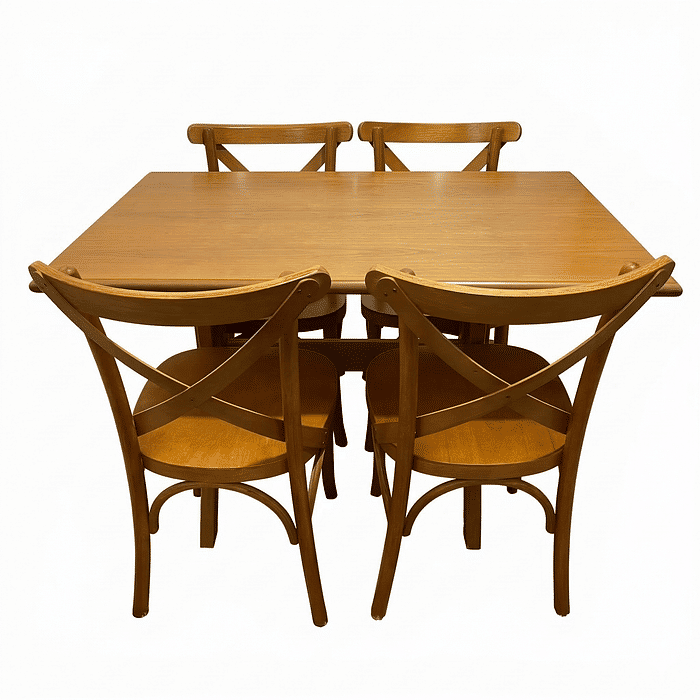 Mesa X 120x80 Com 4 Cadeiras X Madeira Maciça Mel