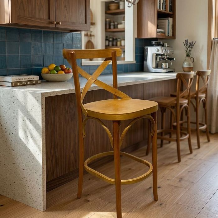 Banqueta X Madeira Maciça Cor Mel