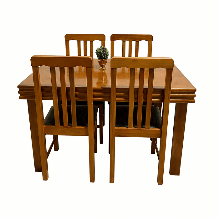 Conjunto Fixo Colonial Mesa 120x80 com 4 Cadeiras