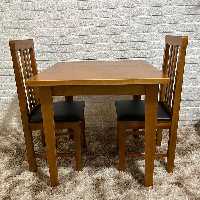 Conjunto Fixo 80x80 Mesa com 2 Cadeiras Colonial