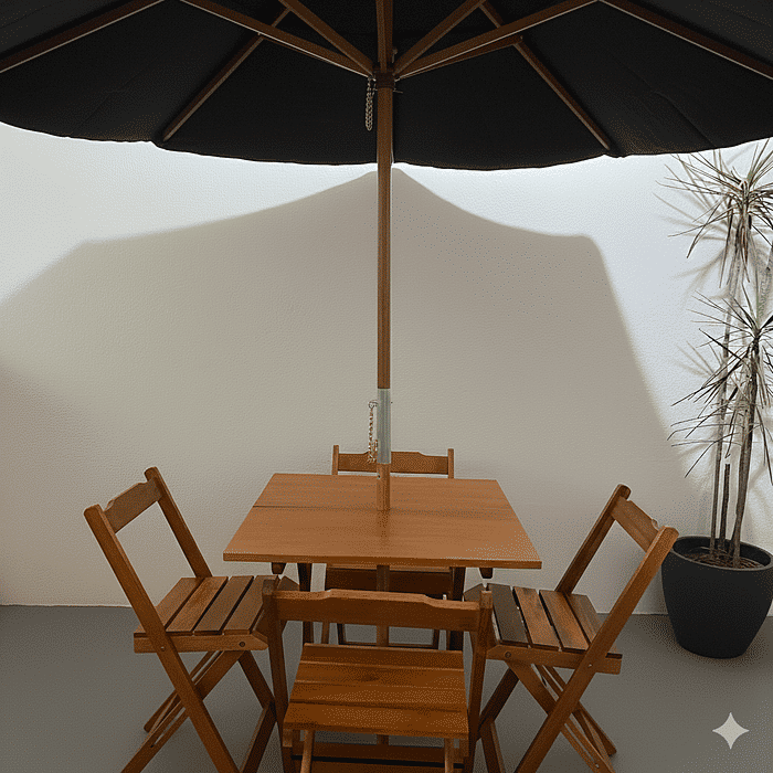 Conjunto Dobrável 70x70 Com Ombrelone