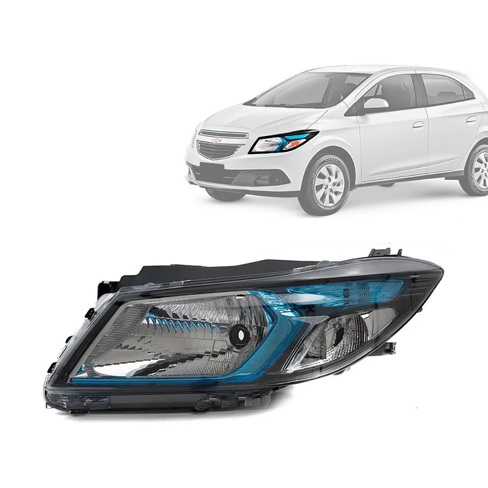 Farol Esquerdo Onix 2012 2013 2014 2015 2016 Mascara Azul