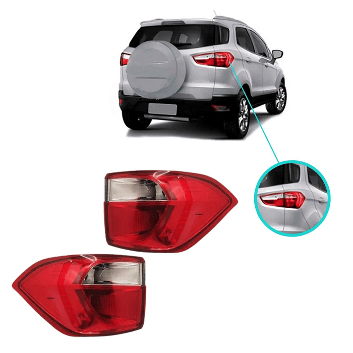 Par Lanterna Traseira Ecosport 2013 2014 2015 2016 2017 2018 2019 2020 Canto