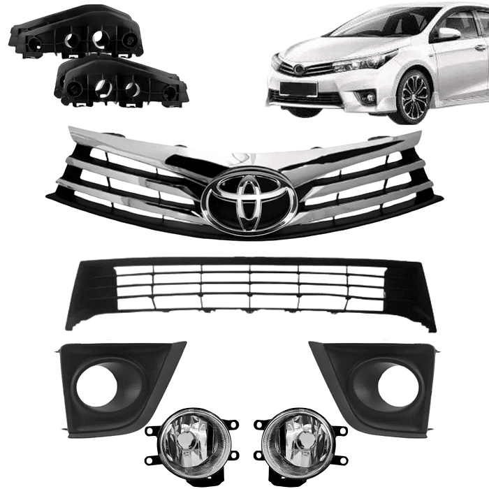 Kit Grade Guia Moldura Milha Corolla 2014 2015 2016 2017