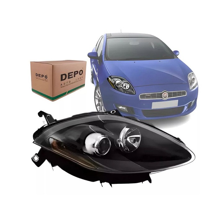 Farol Direito Bravo 2010 2011 2012 2013 2014 Eletrico Mascara Negra