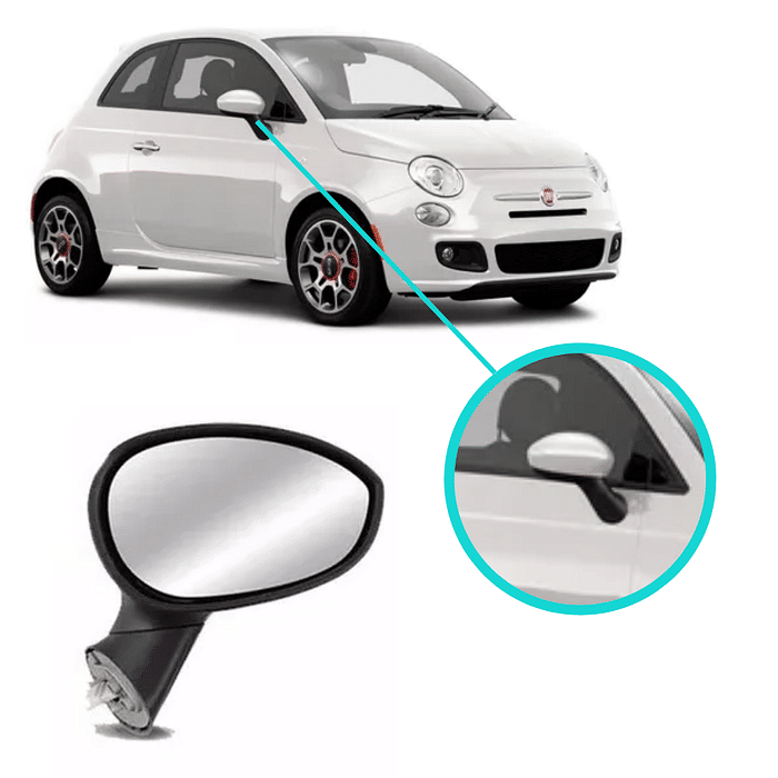 Retrovisor Direito Punto Linea Fiat 500 2007 2008 2009 2010 2011 2012 Eletrico