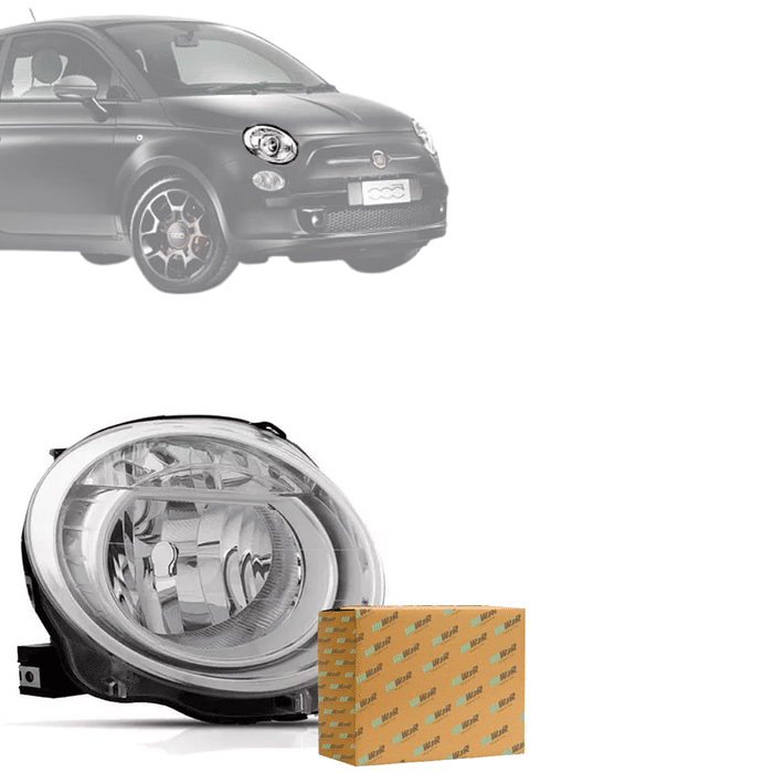 Farol Direito Superior Fiat 500 2008 2009 2010 2011 2012 2013 2014 Elétrico C/Motor