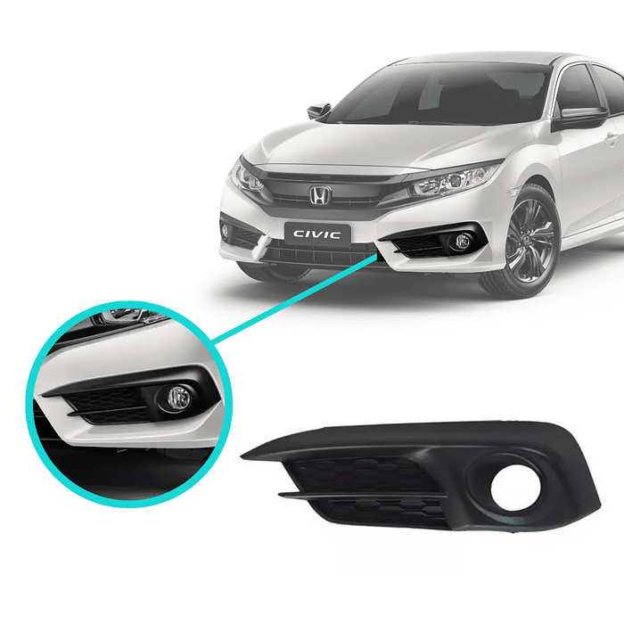 Moldura Milha Esquerda Honda Civic 2017 2018 2019