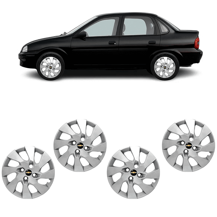 Jogo Calota Aro 13 Corsa Classic Prata