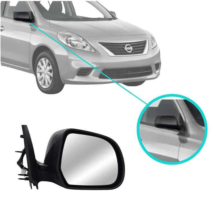 Retrovisor Direito Versa 2011 2012 2013 2014 Eletrico