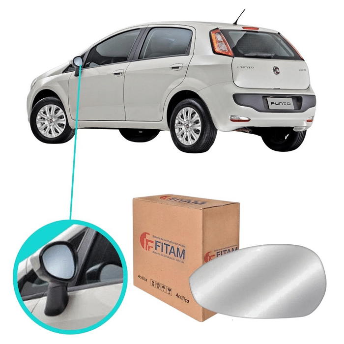 Lente Retrovisor Esquerdo Punto 2015 2016 2017 2018 2019