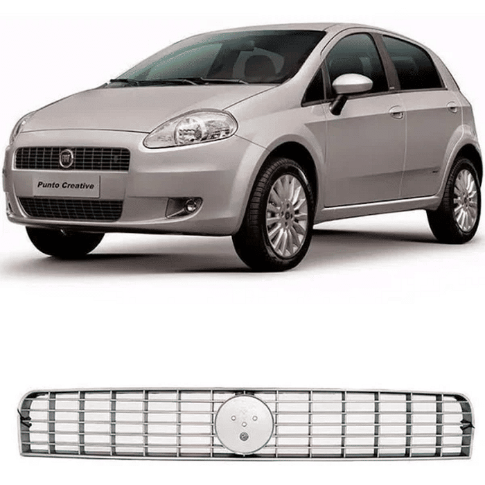 Grade Dianteira Punto 2007 2008 2009 2010 2011 Prata Superior