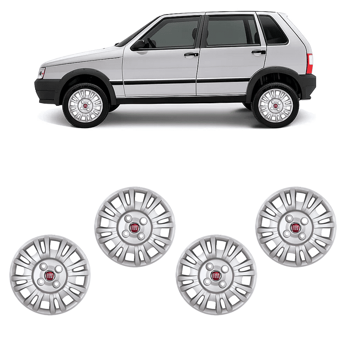 Jogo Calota Aro 13 Uno Fire 2004 2005 Prata