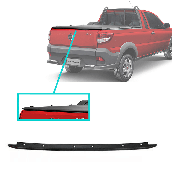 Moldura Protetor Caçamba Tampa Traseira Strada 2014 2015 2016 2017